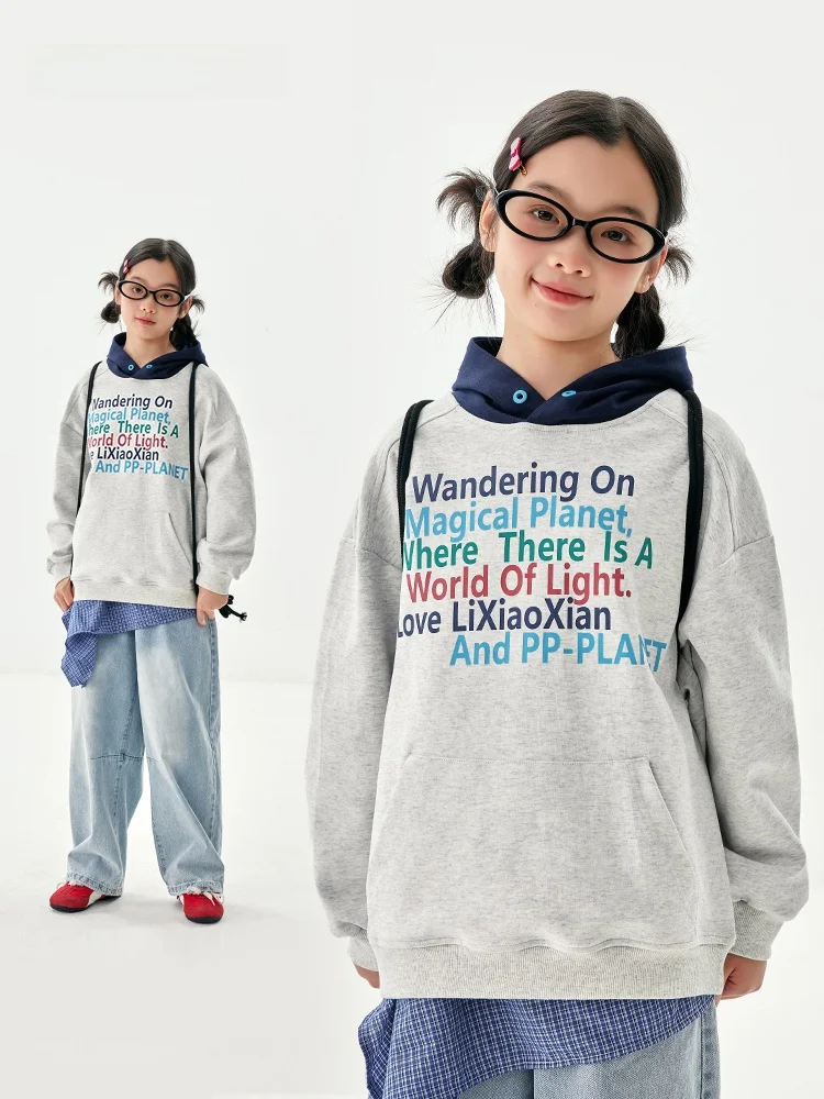 letter-high-street-hoodie-children's-spring-autumn-new-sle-casual-hat-children's-clothing-cotton-polyester-blend