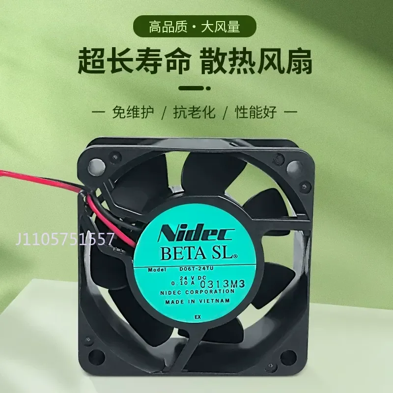 Original NIDEC D06T-24TU 6025 24V 0.10A 6cm/cm Inverter Cooling Fan for Electronics