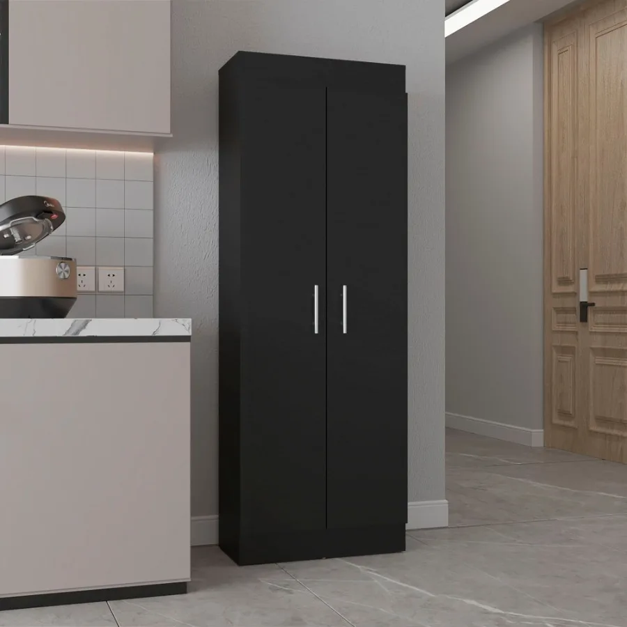 

Black 5Shelf Storage Pantry Cabinet