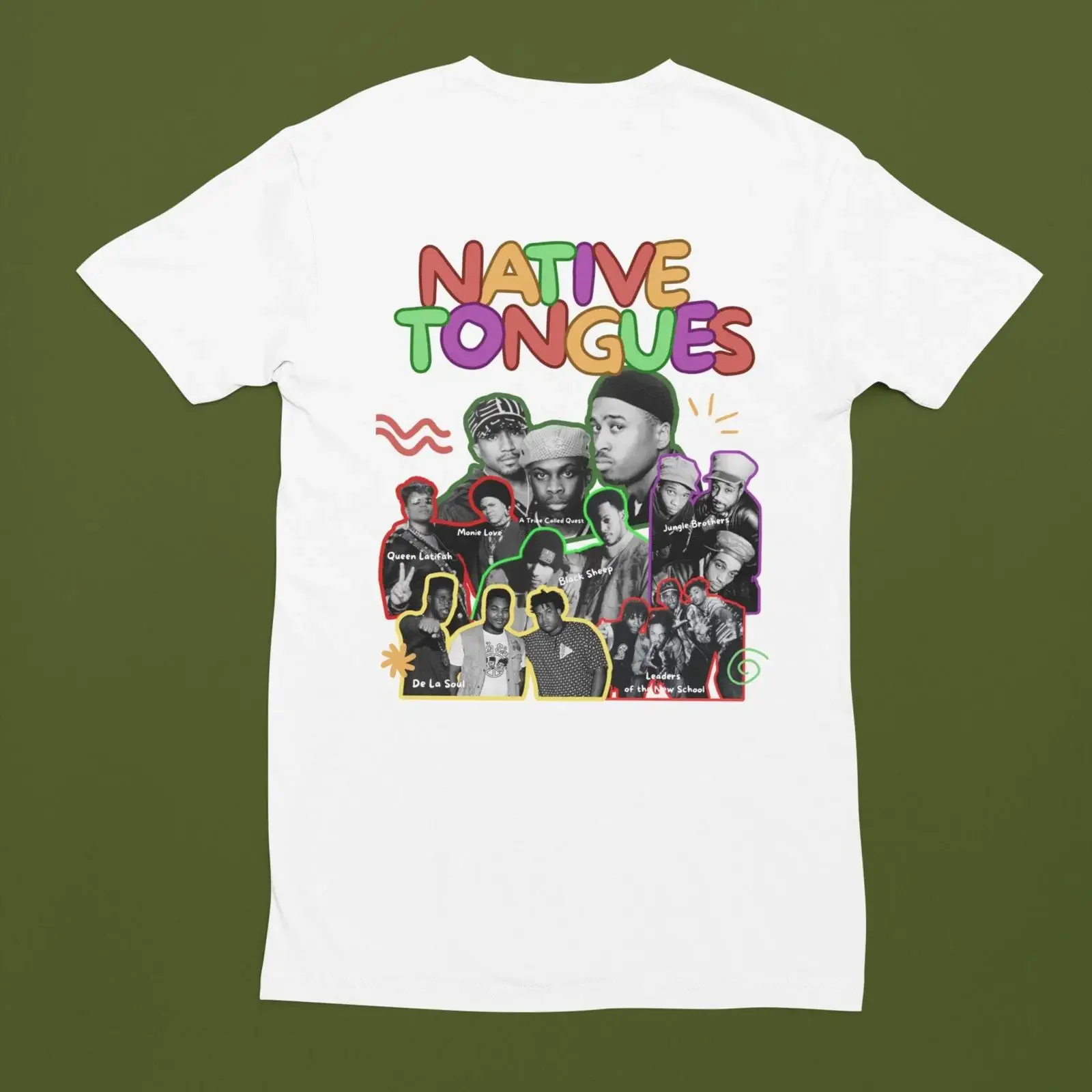 Native Tongues Old School Hip Hop T Shirt for Rap Lover OG Fan Casual Vintage  vintage Washed Slightly Top For Everyday Wear