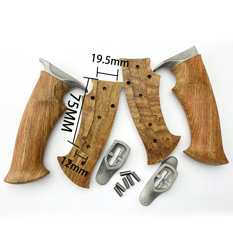 1 Set Rose Wood Knife Handle for DIY Semi-finished Damascus Knife Handle Material with Knife Guard DIY Making Blade Accessories