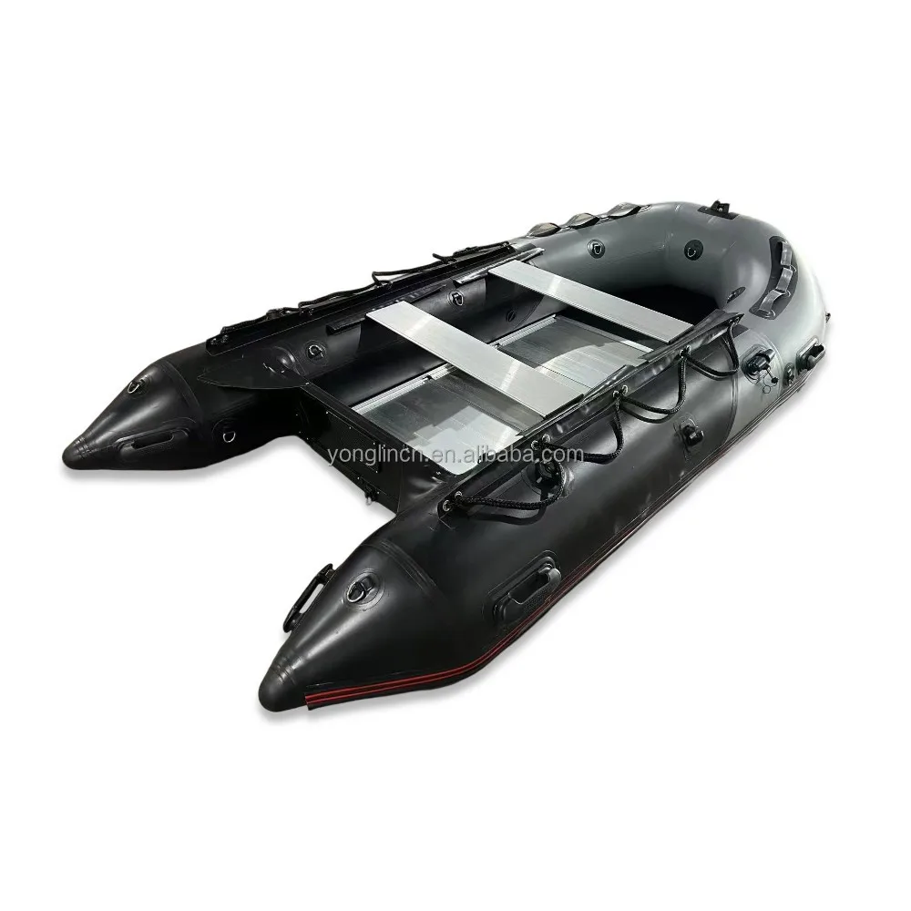 Factory PVC Inflatable Boat, 4-Person Folding Sport Boat For Fishing, Camping And Beach