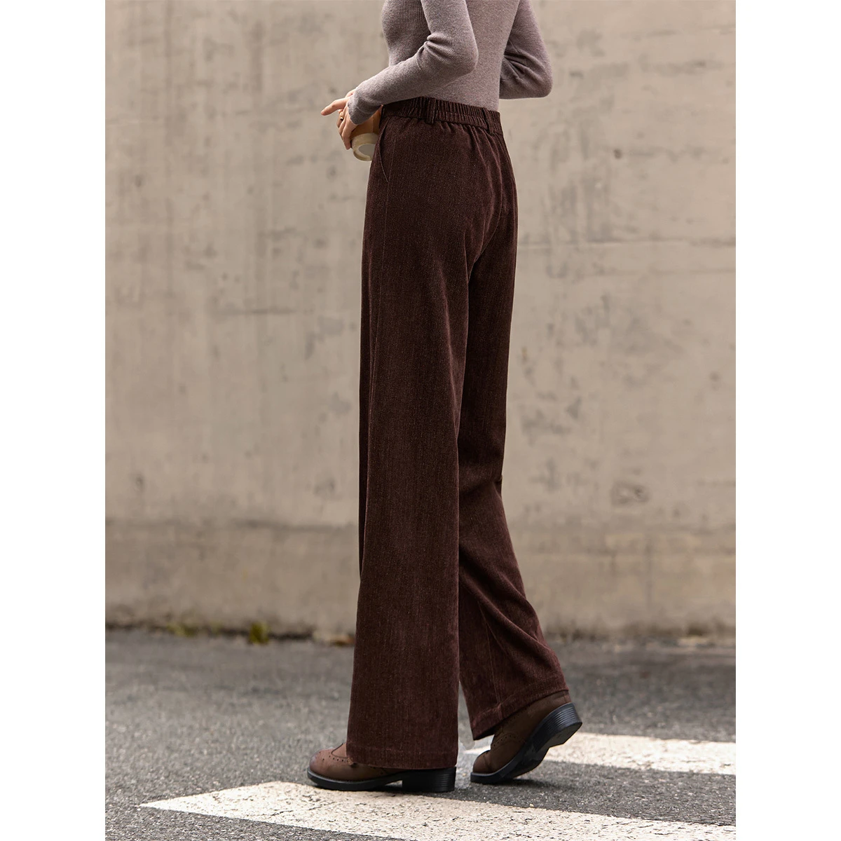 กางเกงลำลอง VIMLY สำหรับผู้หญิง ฤดูหนาว 2025 ดีไซน์เรียบง่าย เนื้อผ้ากำมะหยี่ สวมใส่สบาย ทรงหลวม ใส่ได้หลากหลายโอกาส เสื้อผ้าผู้หญิง รุ่น A3781