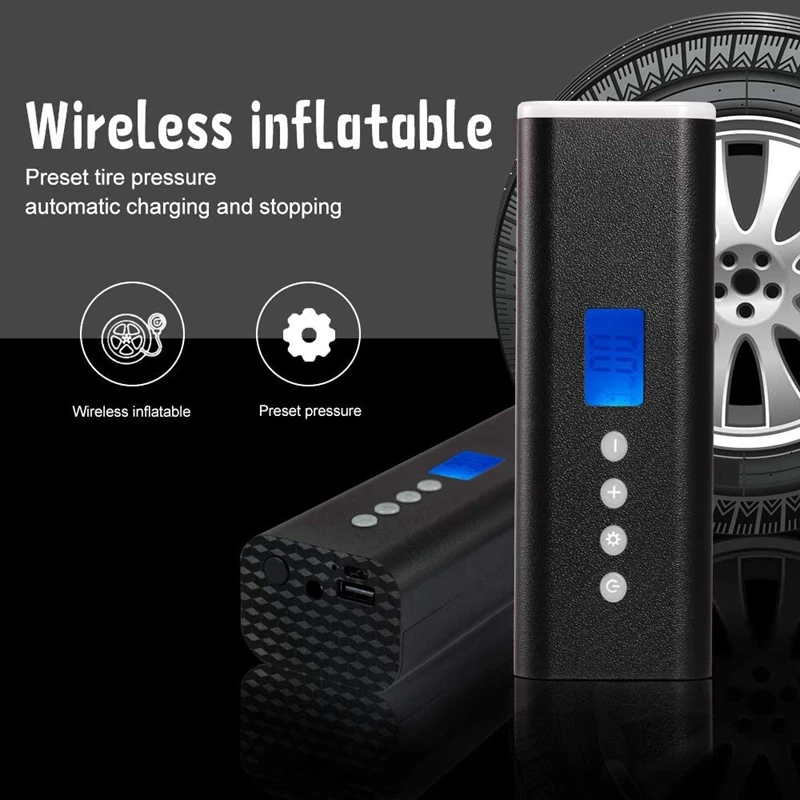 Portable Tire Inflator Mini Bike Car Pump Air Compressor Inflater Air Pump Digital Gauge LED Light For Cars Inflatables