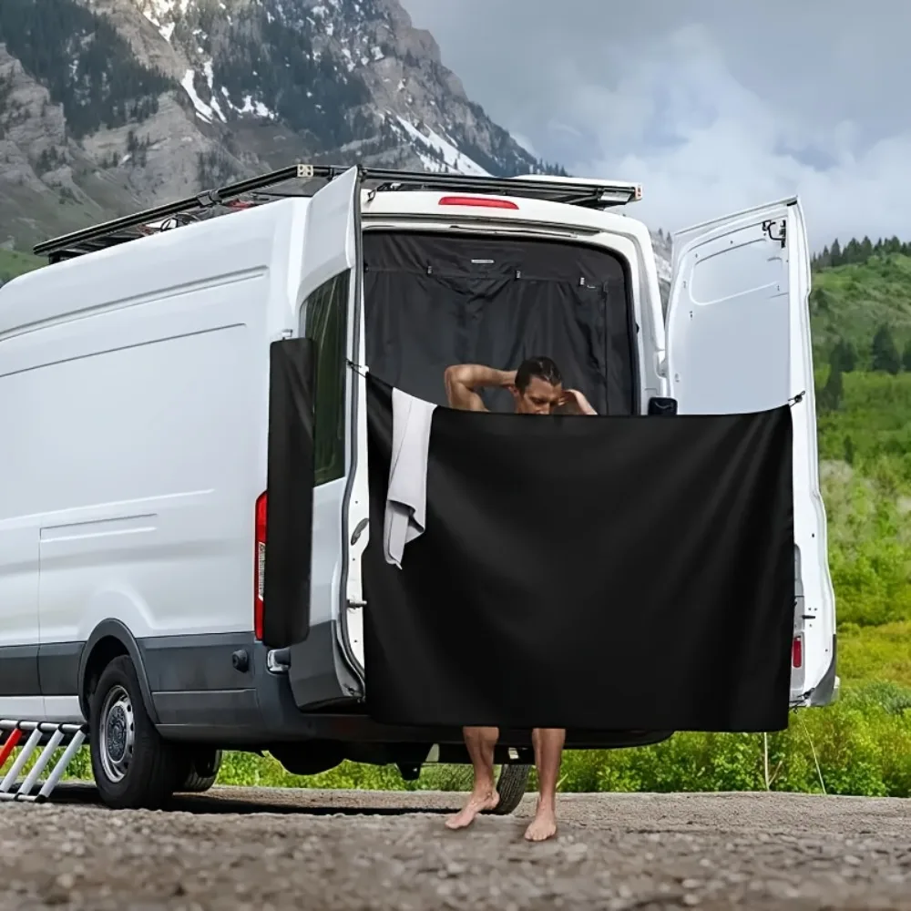 

420D Oxford Waterproof RV Shower Curtain | Tool-Free Quick Install Outdoor Privacy Bath Curtain for Camper Van & Travel Trailer