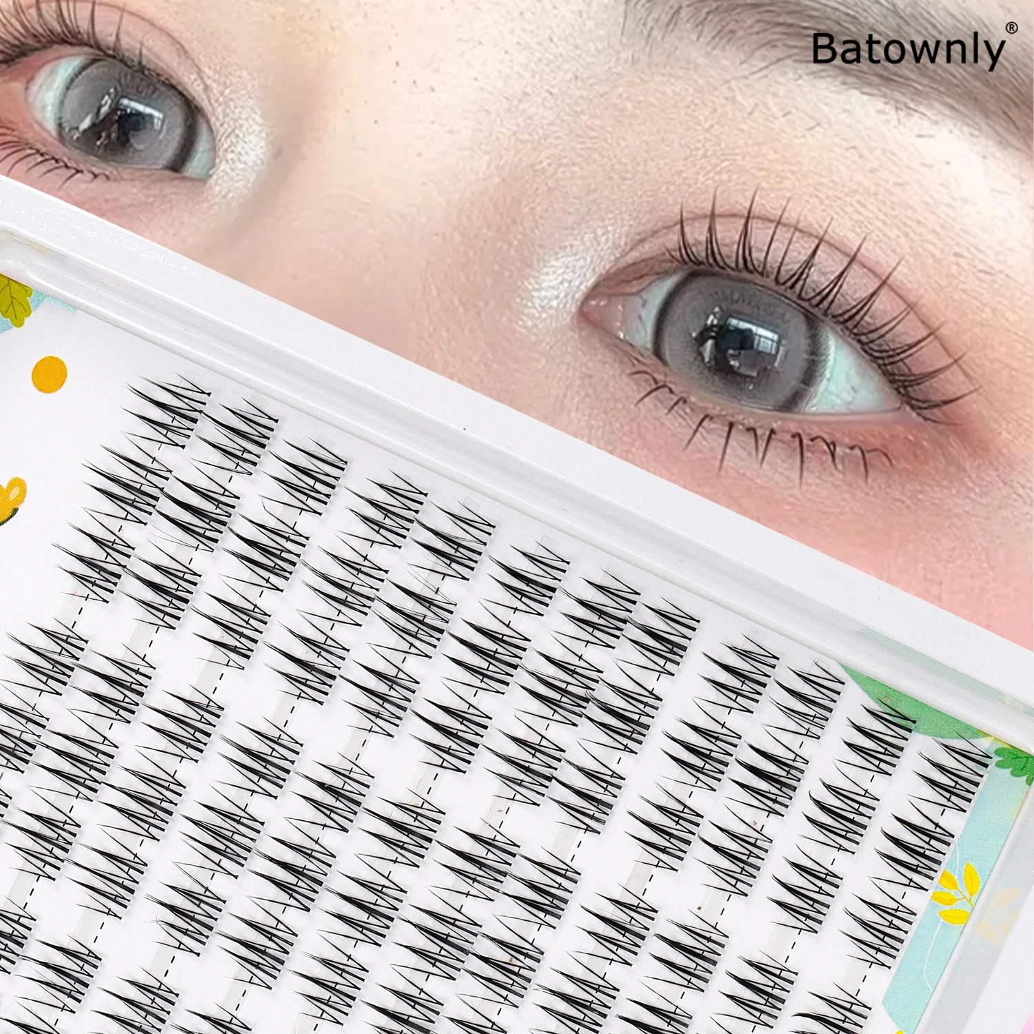 108 Stück K-Pop Gruppen-Wimpernbüschel, Kpop Idol Lazy Triple DIY Wimpern, Einzelne Wimpernbüschel