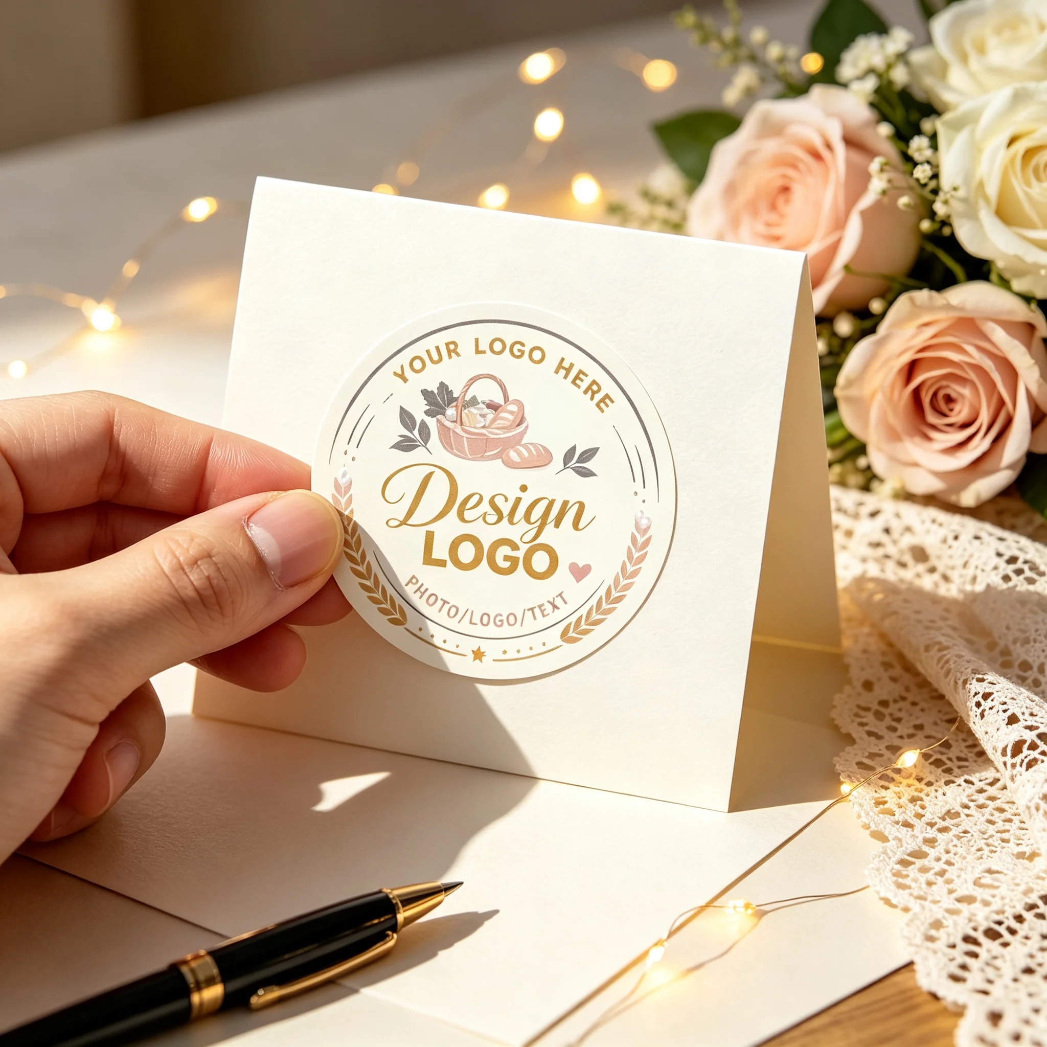 Custom Logo Stickers Service, Upload Your Image, Self‑Adhesive Labels for Gift Packaging, Party Favors & Event Home Decor