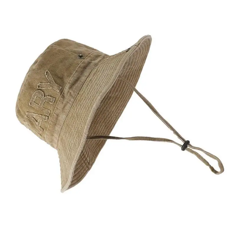 

39BB Girl Distressed Fisherman Hat Wide Brims Bucket Hat Spring Sunproof Hat