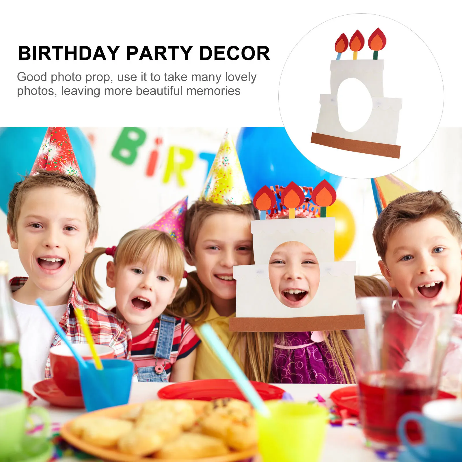 

1pc Birthday Cake Hat Creative Design Party Headwear Photo Prop Headdress Birthday Party Supplies Decor For Kids