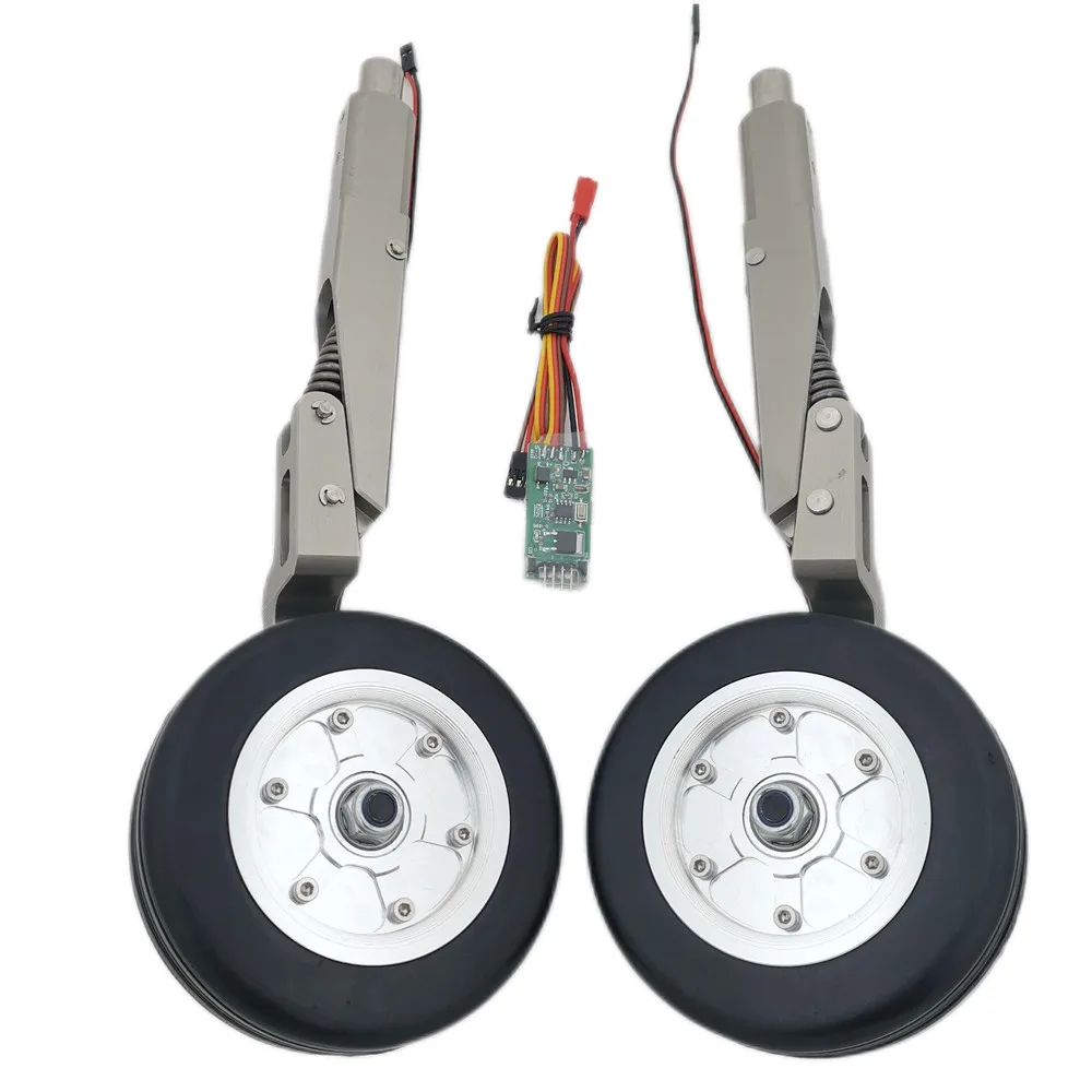 CNC Anti Vibration Landing Gear with 102MM electric brake wheel for rc airplane turbine jet 25 to 35KG class