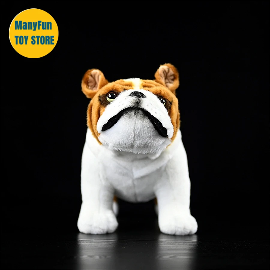 Bulldog High Fidelity Pit Bull Terrier Plushie Dogs Plush Toys Lifelike Animals Simulation Stuffed Doll Kawai Toy Gifts For Kids