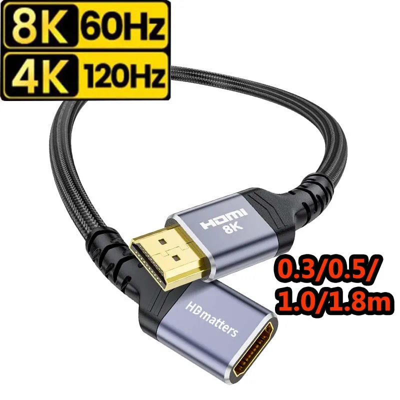 yZ[zHDMI 2.1 8K IX-X P[u HDMI ґgR[h 8K@60Hz 4K@240Hz GNXe_[A_v^[ Roku TV PS5 HDTV Blu-rayΉ