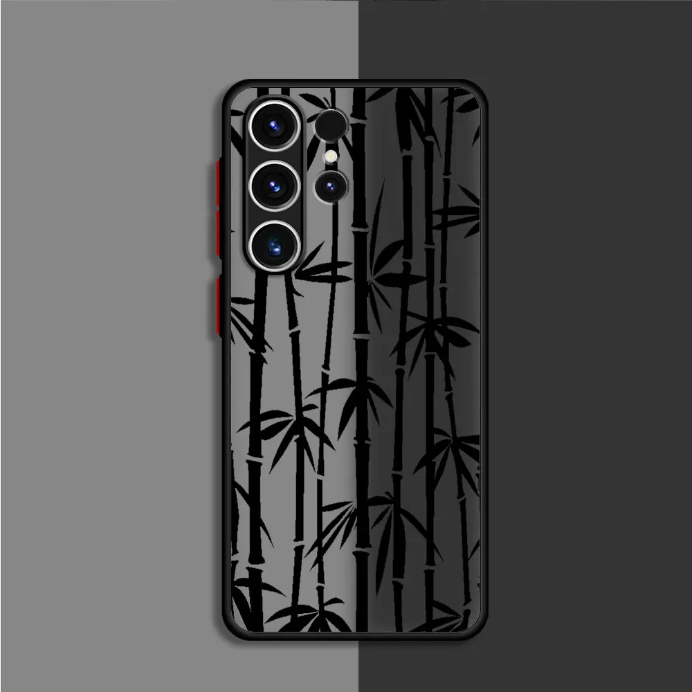 Matte Case For Samsung Galaxy S22 S23 Ultra S24 S20 S21 FE S10 Plus Capa Note 20 10 Lite Phone Funda Gothic Style Black Lip