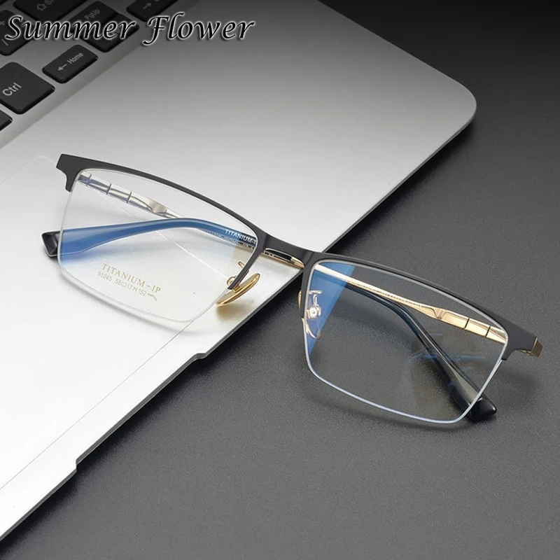 

Men Super Quality Eyewear Pure Titanium Flexible Temple Light Optical Glasses Frames For Male Prescription Recipe Spectacle