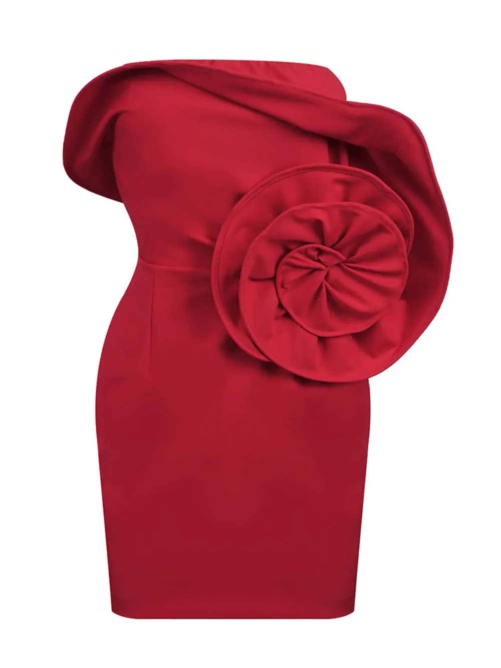 فستان نسائي مثير موديل 2024 بتصميم زهرة ثلاثية الأبعاد فستان عيد الميلاد بدون حمالات بدون أكمام فستان قصير من الخلف لحفلات الكوكتيل المسائية #3