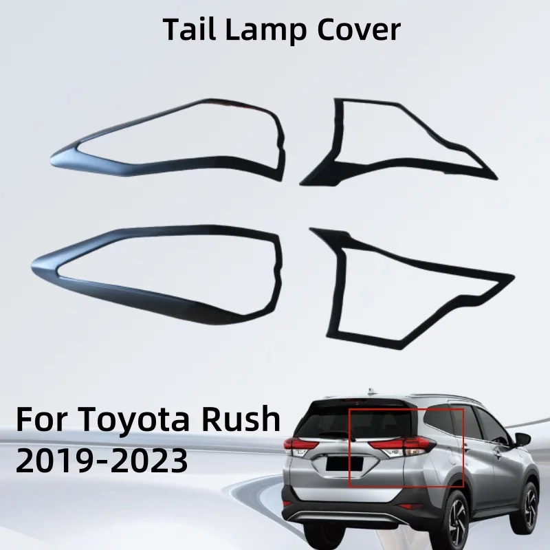 

For Toyota Rush 2019 2020 2021 2022 2023 Matte Black Tail Lamp Cover Exterior Components Decorate Trim Paste Style