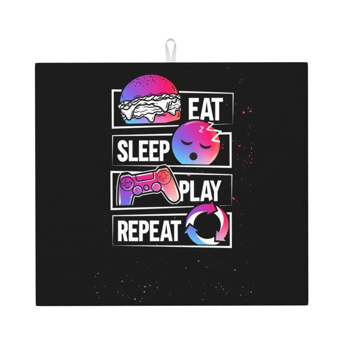 Custom Absorbent Microfiber Gamer Gaming Controller Dish Drying Mat for Kitchen Quick Dry Drainer Pads for Countertop