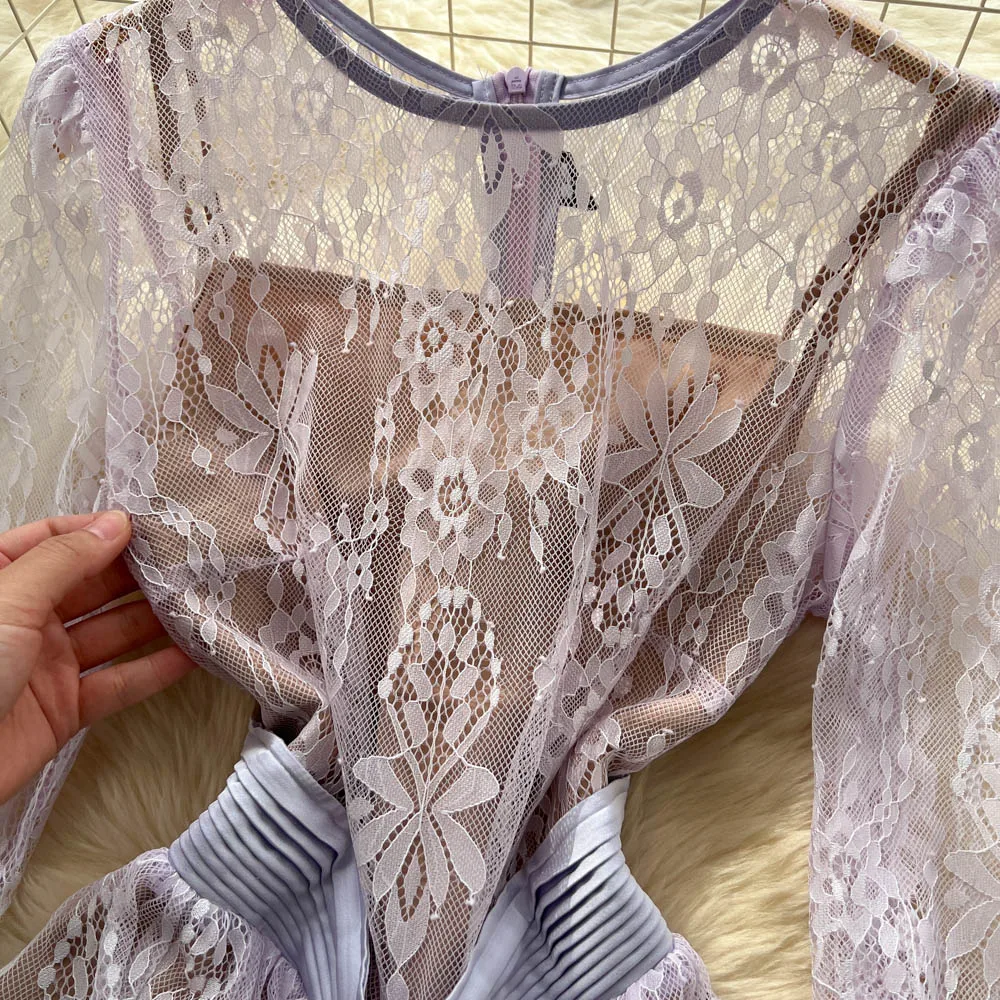 Chic vintage asymmetrical long sleeve Elegant Fairy korean fashion Boho dress women clothing dress