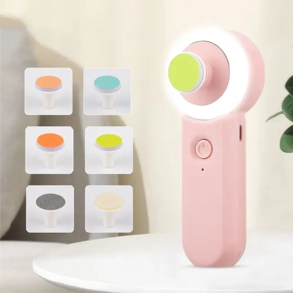 

Anti-clamping Newborn Electric Nail Clipper Low Noise Soft Lamp Luminous Toddler Grinder Set 2 Modes 6 Grinding Heads
