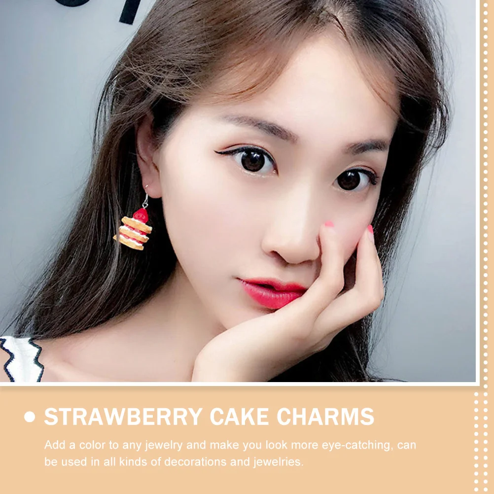 

20 Pcs Earring Making Supplies Charms Strawberry for Jewelry Bracelet Fruit Resin