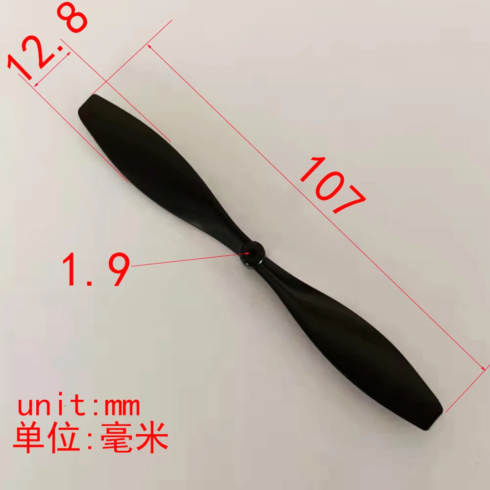 10/100pcs 2x107mm black propeller positive plane model fan blades rc car robot ship diy toys parts model accessories kids toys