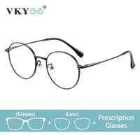 VICKY, diseño Simple, montura redonda de titanio ultraligera, gafas antiluz azul para mujer, gafas fotocromáticas graduadas personalizadas 30821