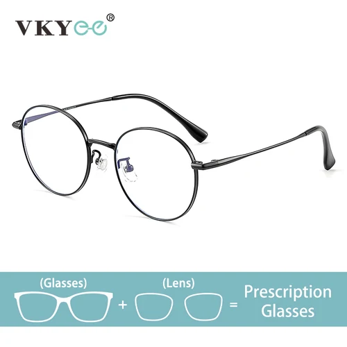 VICKY, diseño Simple, montura redonda de titanio ultraligera, gafas antiluz azul para mujer, gafas fotocromáticas graduadas personalizadas 30821