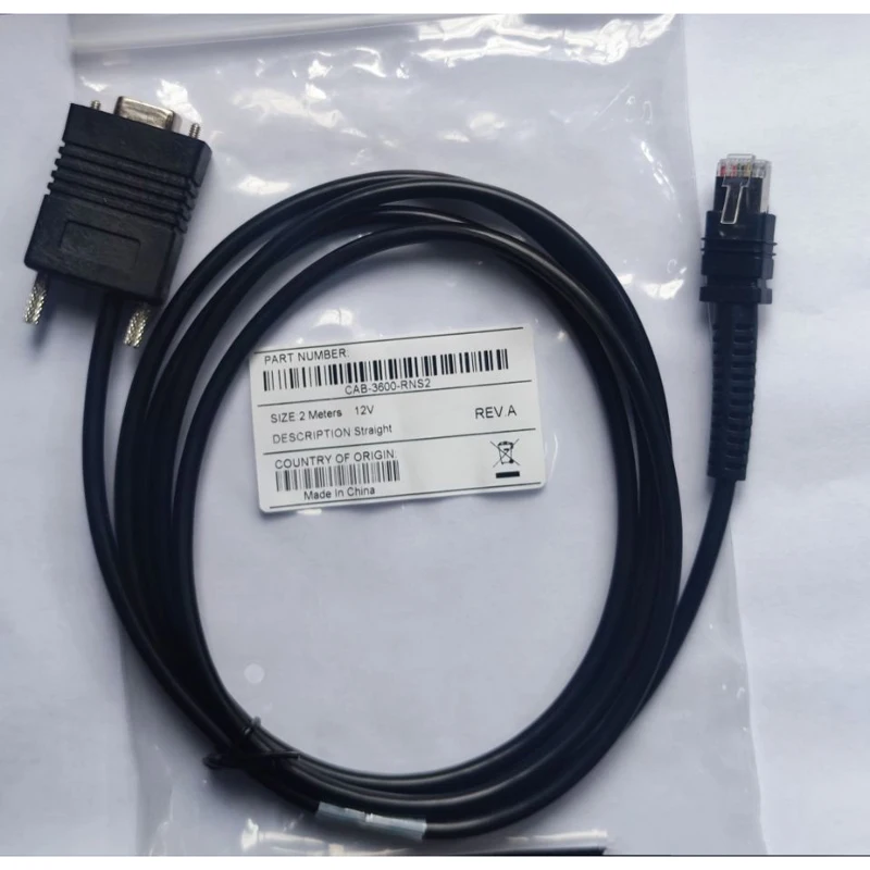 12V 6.5FT RS232 Serial Straight Cable For Zebra LI3608 LI3678 DS3608 DS3678 Barcode Scanner 2M Data Cable