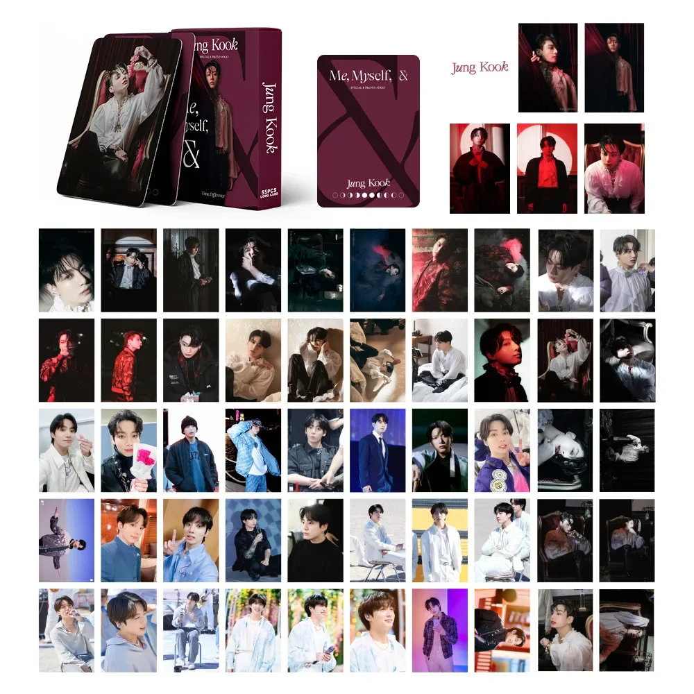 55pcs/set Kpop JK JIMIN V Lomo Cards