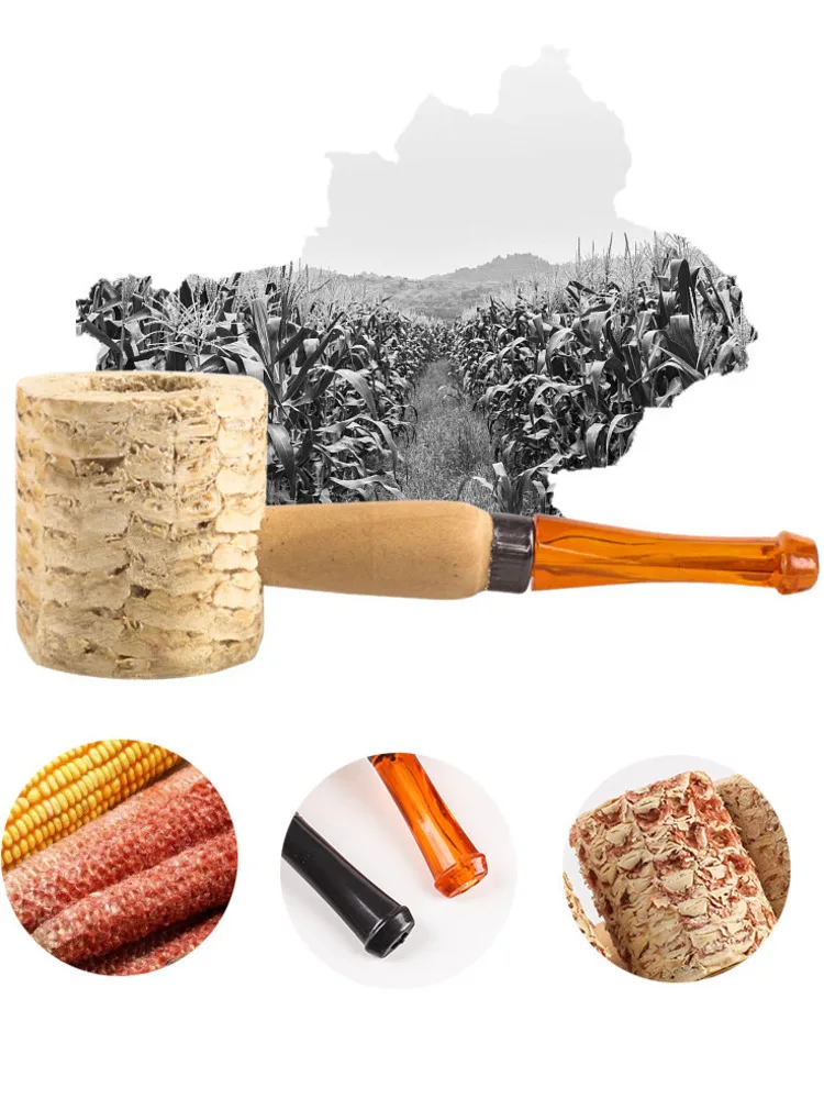 4 قطعة أنبوب قطعة خبز الذرة الصغيرة القابل للتصرف نوع مستقيم أنبوب التدخين للتبغ أداة رائعة للرجال أنبوب الدخان