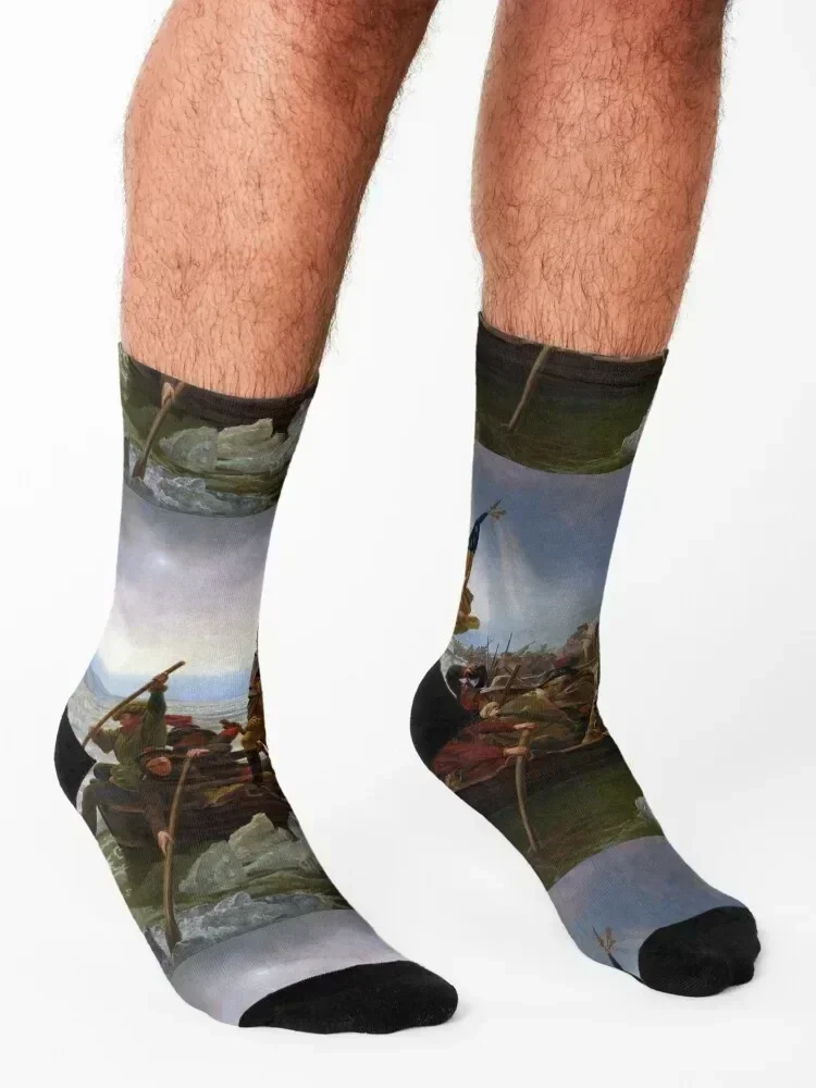 Washington Crossing the Delaware (Leutze) Socks halloween hockey soccer anti-slip set Socks For Women Men's