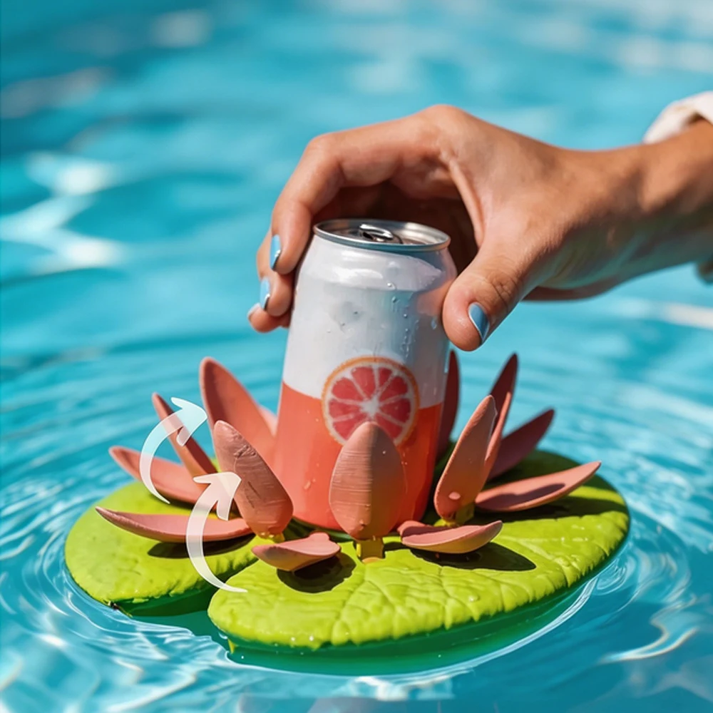 Water Lily Swimming Pool Cup Holder Beautiful Lotus Floating Cup Holder Bath Swimming Pool Wine Glass Soda Can Holder Outdoor