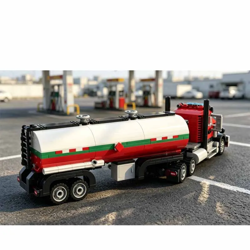 MOC-183696 Cargo Tanker Truck Building Block Model 570 PartsMOC Creative Boy Kids Birthday Building Blocks Toy Gifts