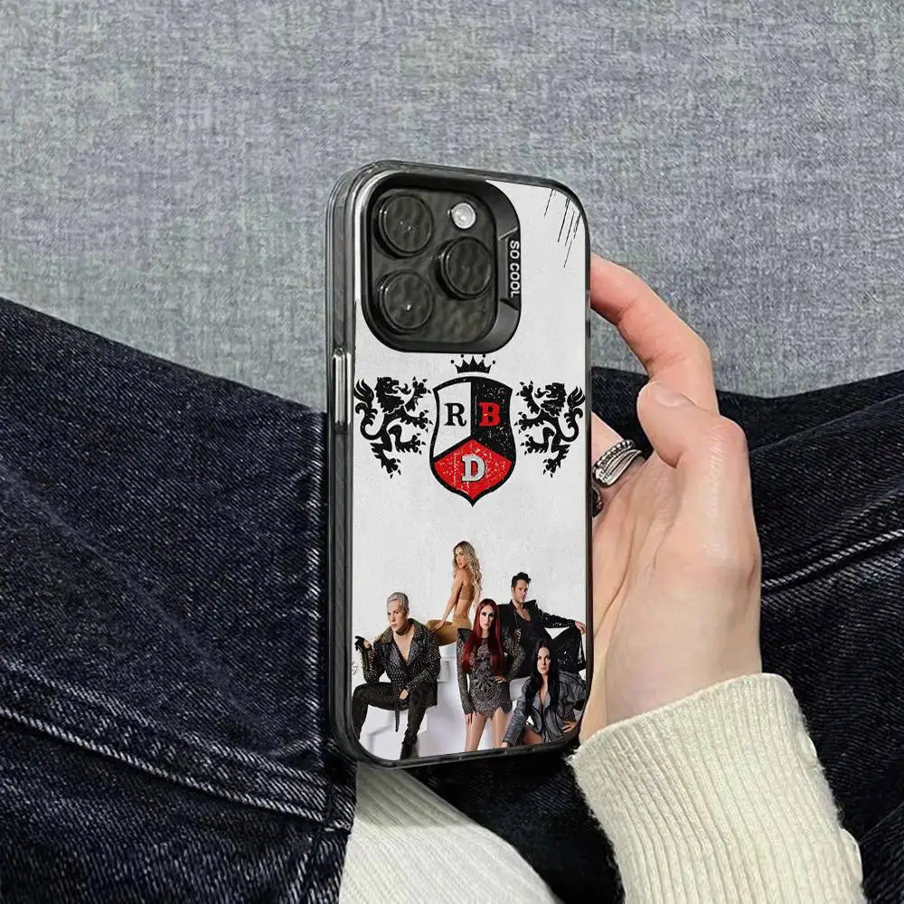 R-RBD R-Rebeld funda de teléfono para IPhone 17 16 15 14 13 12 11 Pro Max Plus Color a prueba de golpes cubierta trasera plateada