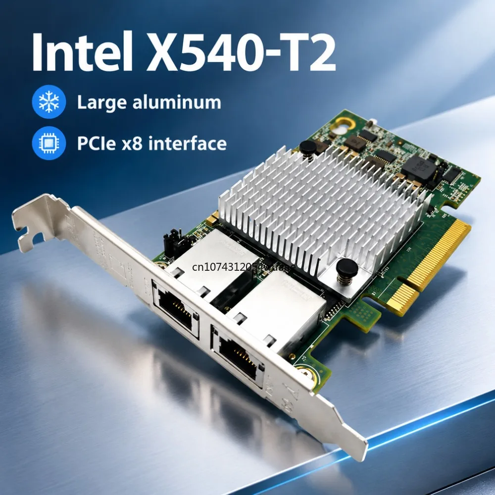 10G Double Port Ethernet Card X540-T2 PCIE-X8 X16 Nework Extend Adapter Support For Synology NAS And Others