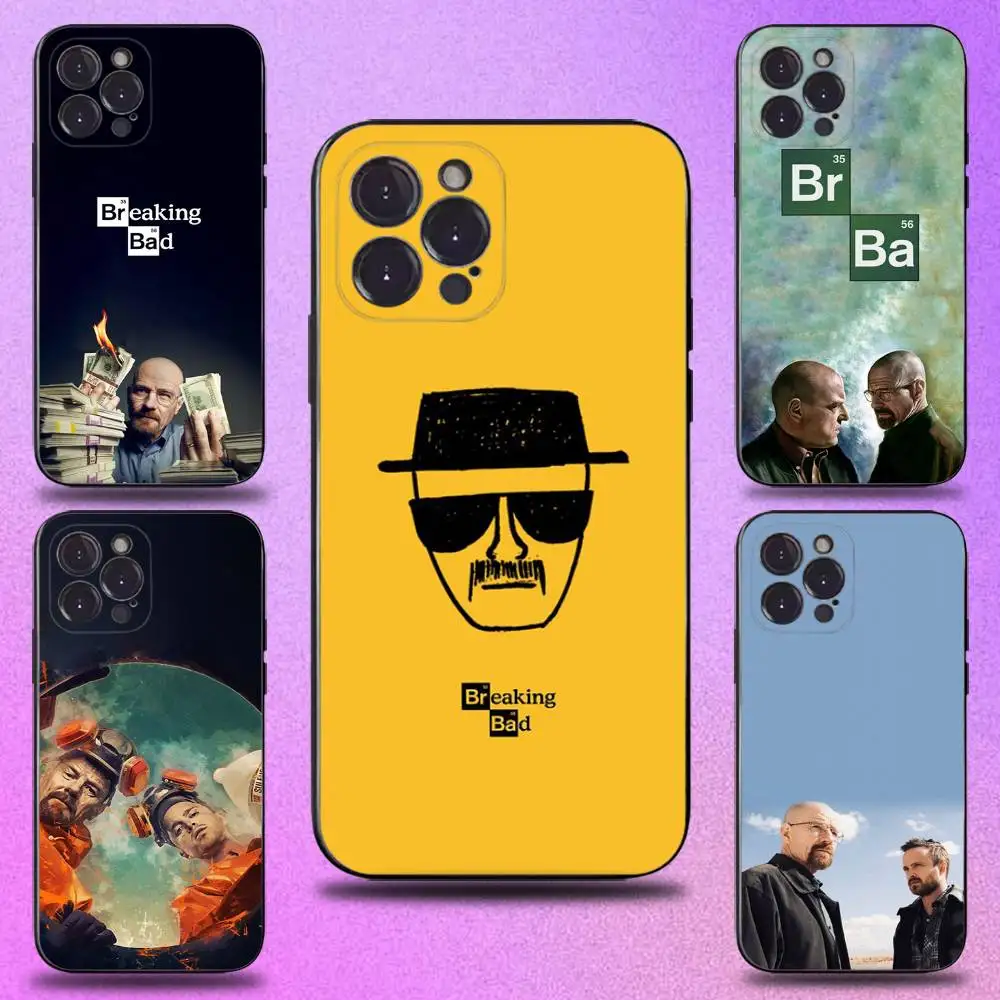 

B-Breaking B-Bad H-Heisenberg Phone Case For iPhone 16,15,14,13,12,11 Plus,Pro Max,XS,X,XR,SE,Mini,8,7,Soft Silicone Black Cover