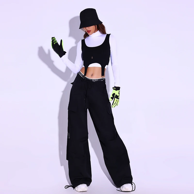 

New Sexy Woman Jazz Dance Hip Hop Training Clothing Stage Performance Costume Show Suit