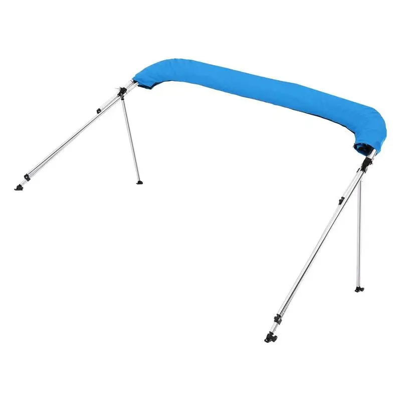 

Boat Awning Cover 6'Lx61"-66"Wx46"H For Fishing Cruising Mooring, 600D Polyester Canopy Aluminum Alloy Frame 3 Bow Structure Storage Bag 2 Support Poles 4 Straps Pacific Blue