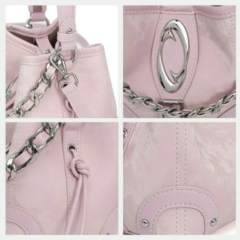Original Niche Millennial Glare Chain Portable Crossbody Bucket Siu Mai Bag Spring and Summer New Exquisite Simple Leisure Trend