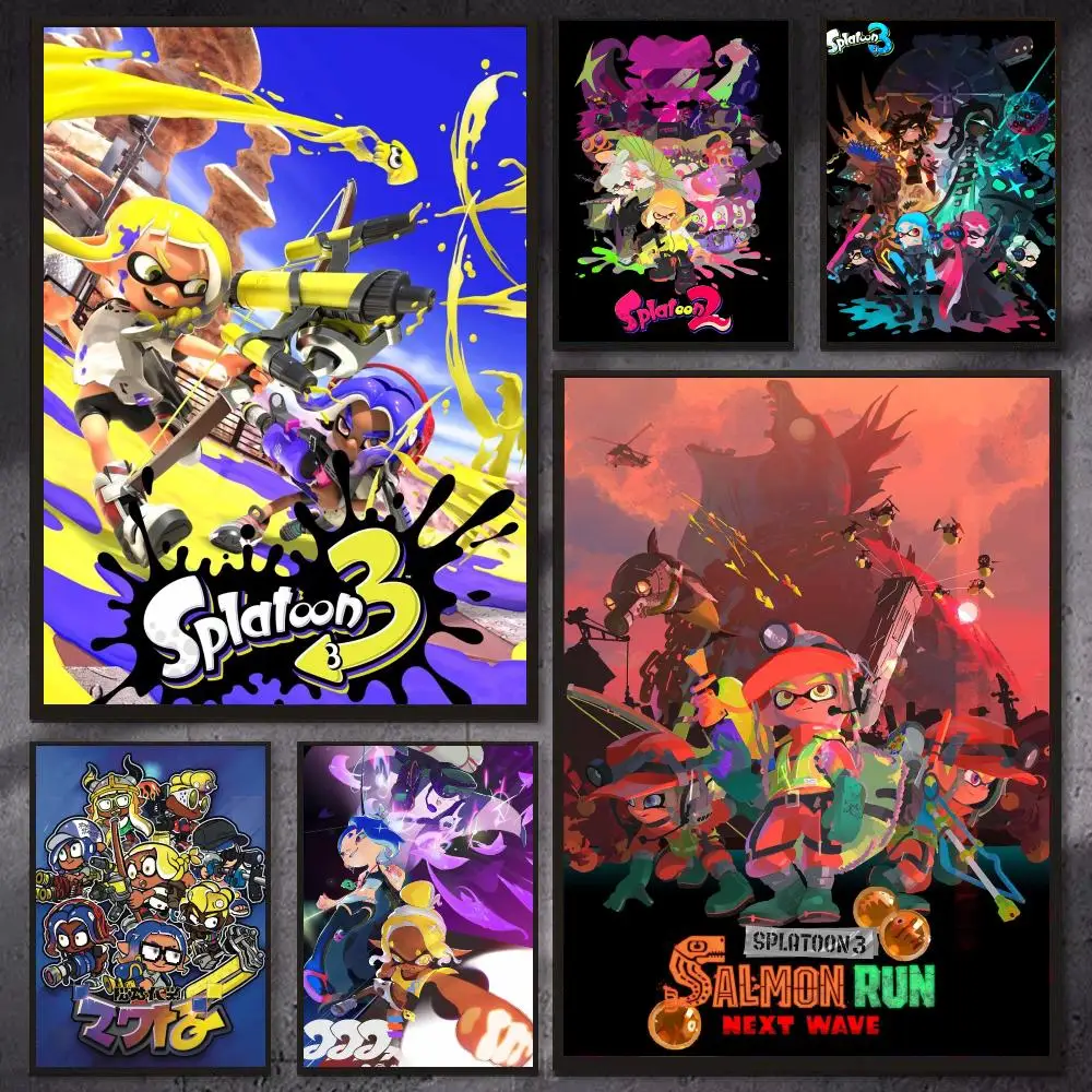 Game Cool S-Splatoon 3 Poster Modern Aesthetic Wall Decor Premium Room Decoration Bedroom Gaming Setup