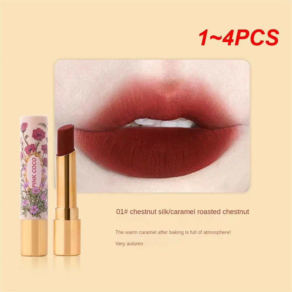 1~4PCS Fog Face Lipstick Long Lasting Makeup 6 Color Series Velvet Lipstick Facial Makeup White Lipstick Sexy Makeup Universal