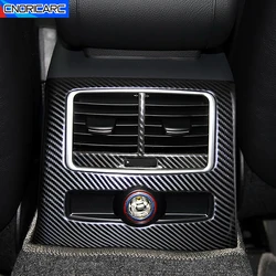 Car Rear Air Condition Decorative Cover Trim Interior Carbon Fiber Pattern Stainless Steel Sticker For Audi A6 C5 C6 2005-2011
