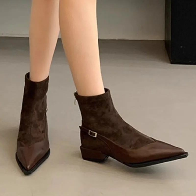 

Осенние новые стильные дизайнерские кожаные непромокаемые ботинки челси с молнией сзади, элегантные вечерние легкие износостойкие короткие ботинки