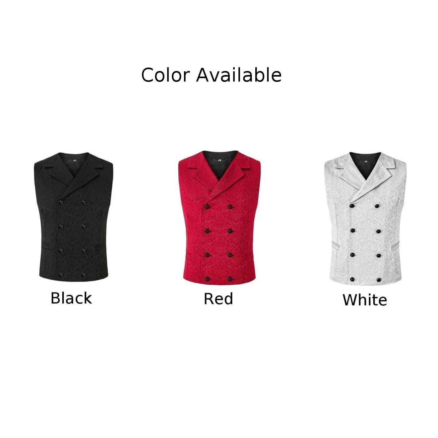 Cosplay Gothic Victorian Waistcoat for Men Steampunk Style Vest Unique Decorative Pattern Red/Black/White S 3XL