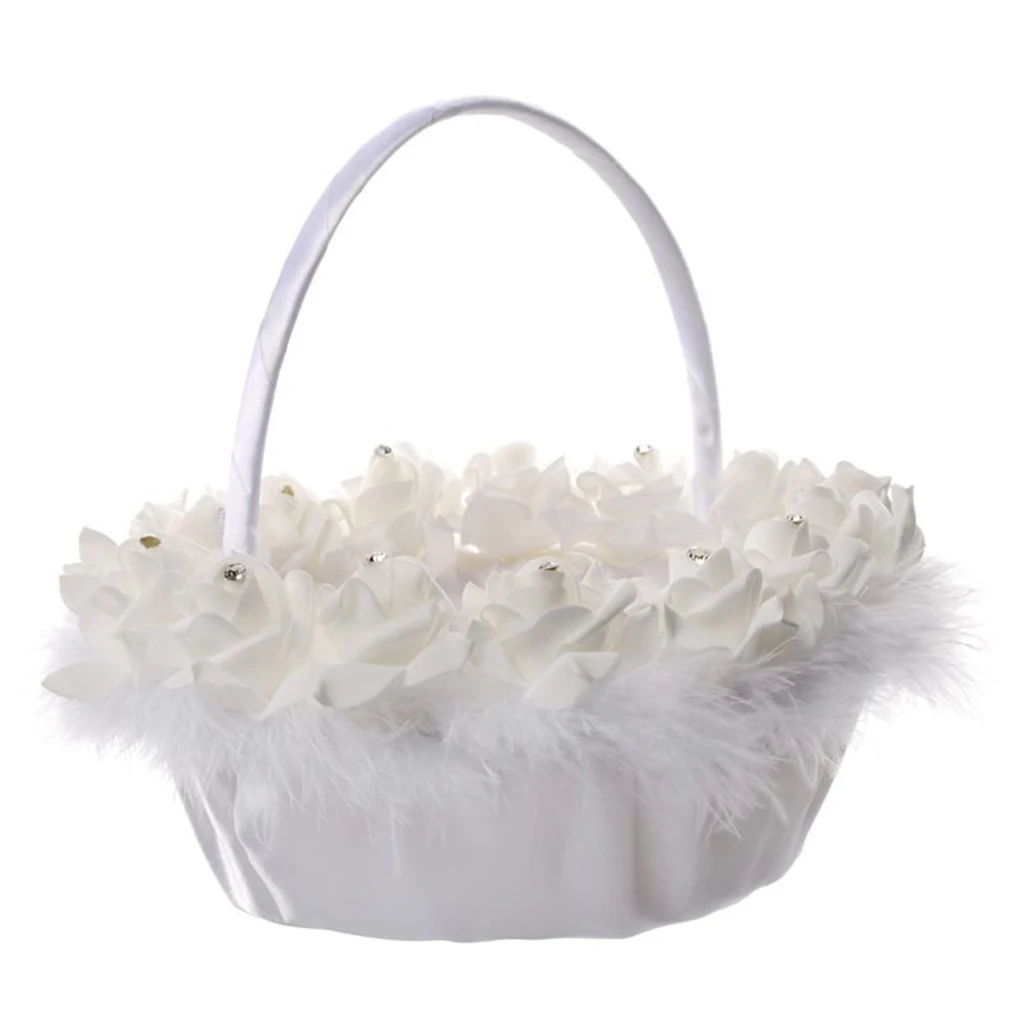 Wedding Flower Basket Convenient Candy Basket Floral Bride Basket