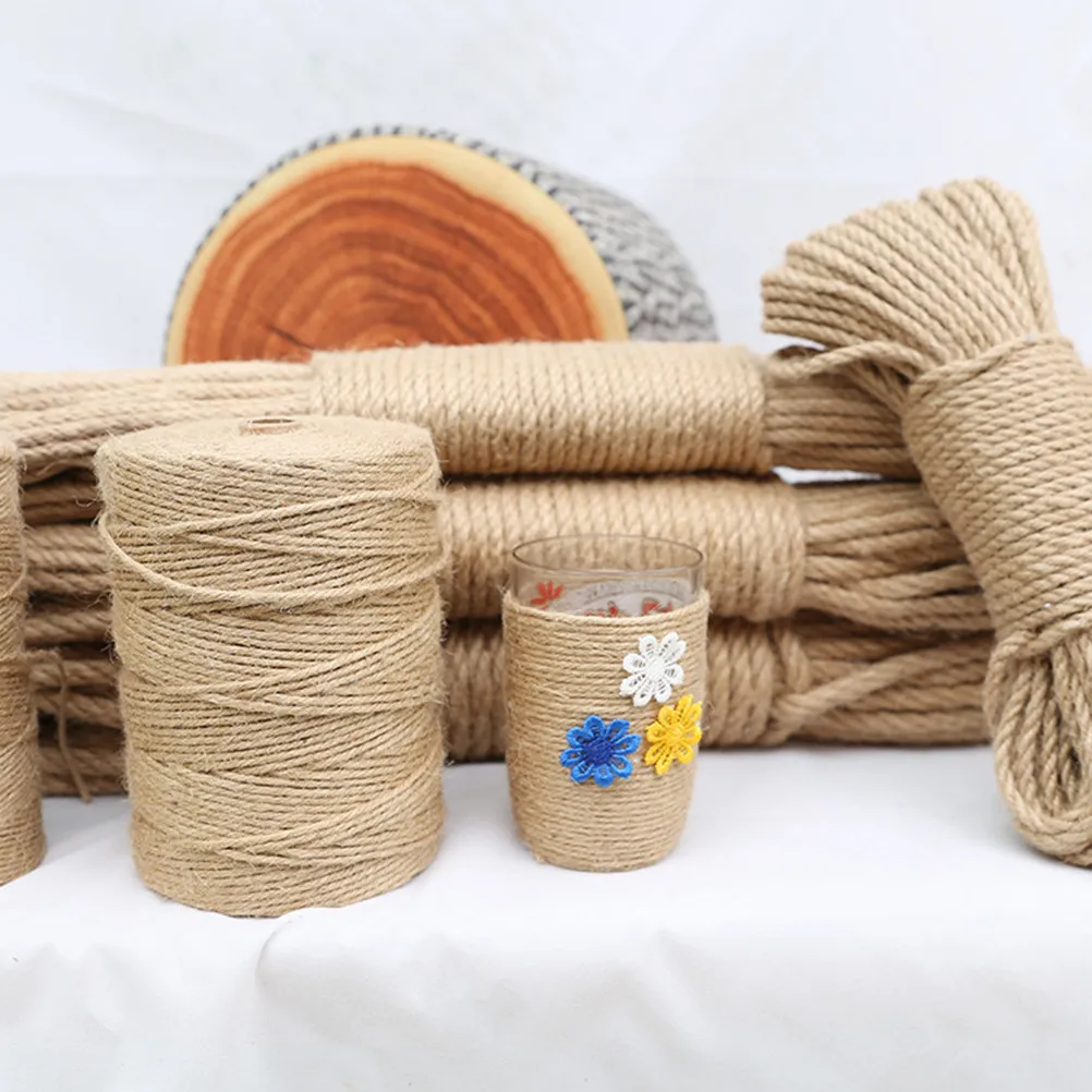 1Pcs Eco Friendly Hemp Rope for Home Decor DIY Binding Rope Craft Fabric Ribbon Christmas Tree Porch Stair Decoration Light