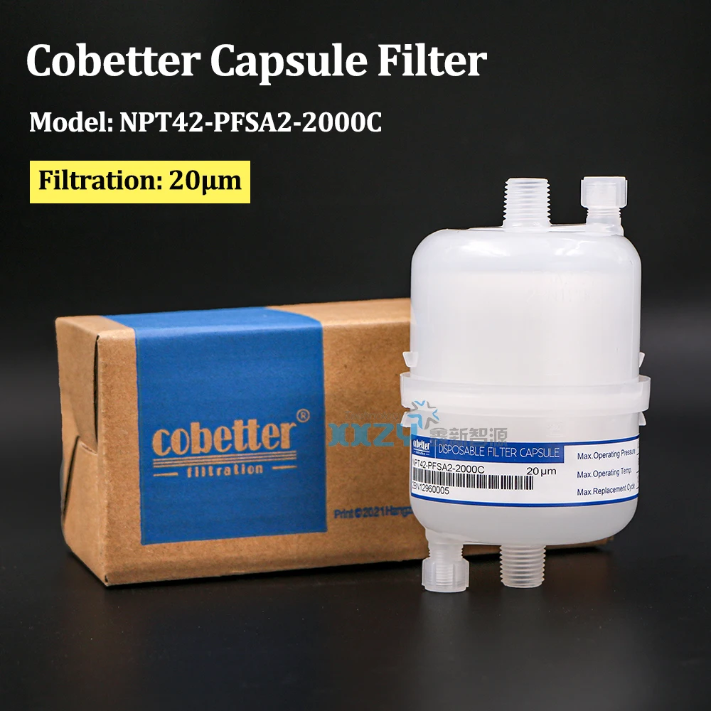 

Original Cobetter Big Ink Filter For Inkjet Printer 20U Capsules Filter 20 Microns Ink Filter NPT42-PFSA2-2000C