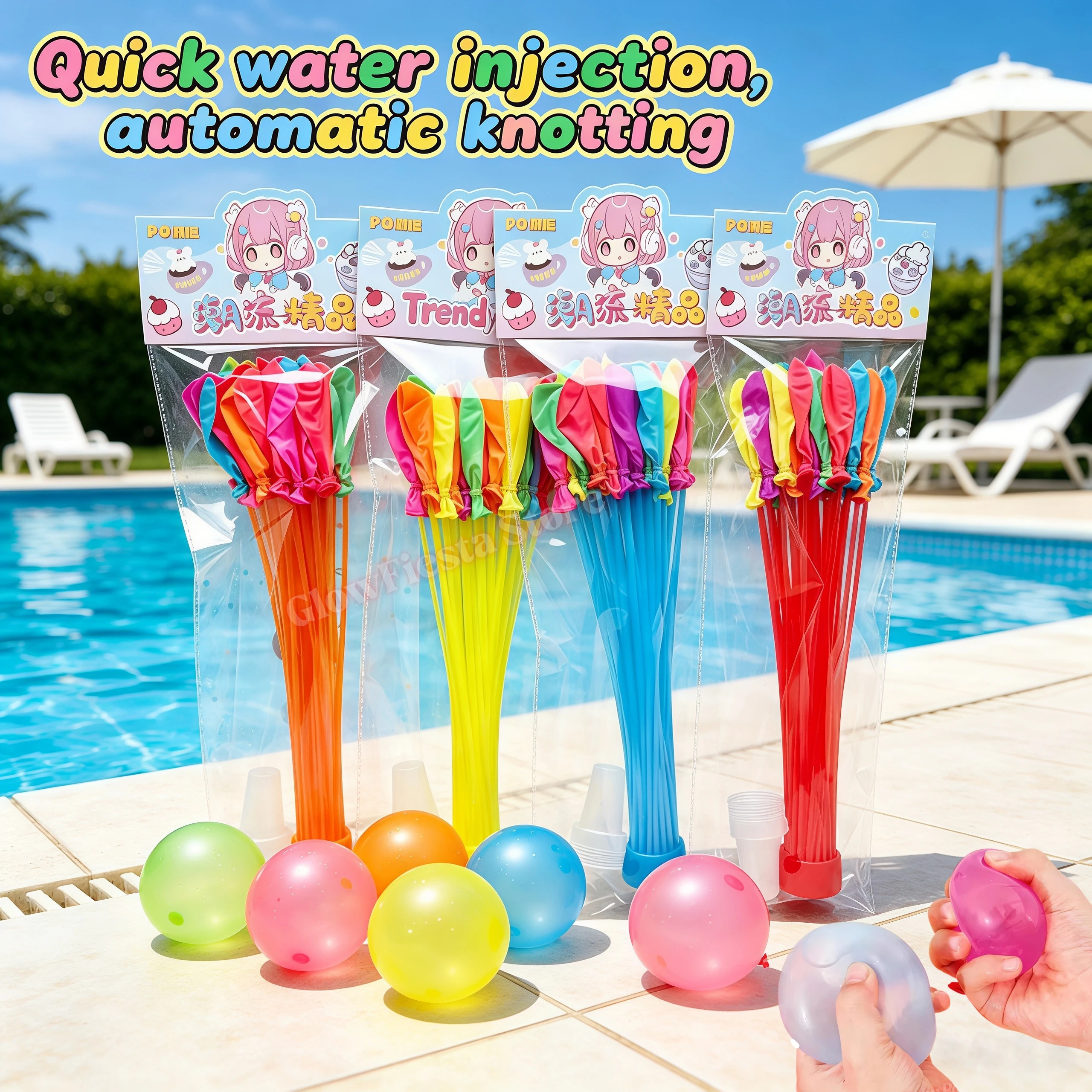 111Pcs Automatic Fill Water Balloons Rapid Fill Self-Tie Water Bombs Funny Balls Toys Summer Outdoor Activity Party Favors Gifts