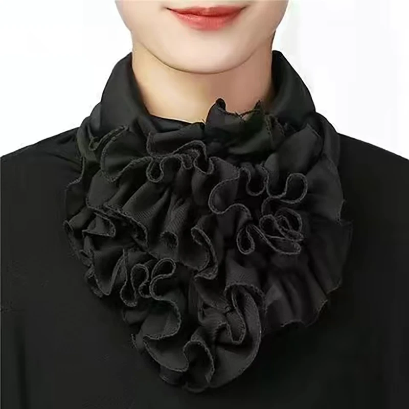 Top Selling Spring Solid Color Women Collar Floral Neck Gaiter Breathable Relaxation Neckerchief  Fashion All Match Hijab Scarf