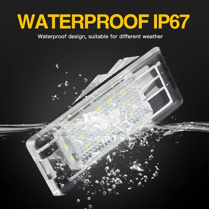 1Pair For Dacia Duster 2010 LED License Plate Light Waterproof High Brightness 12V Car Upgrade Replacement Number Plate Lamp